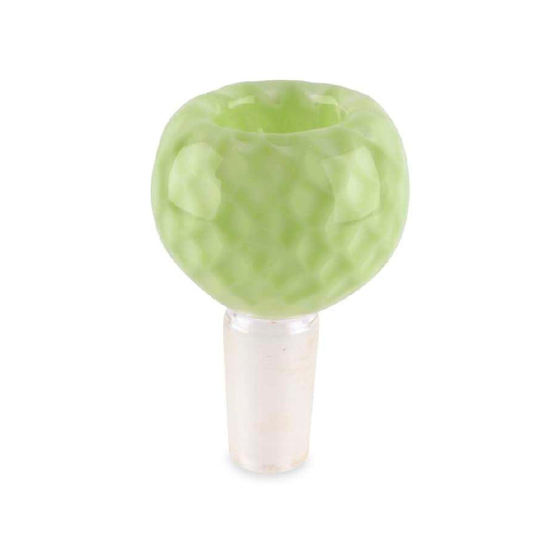 Custom Glass 14mm Green Slyme Honeycomb Flower Bowl