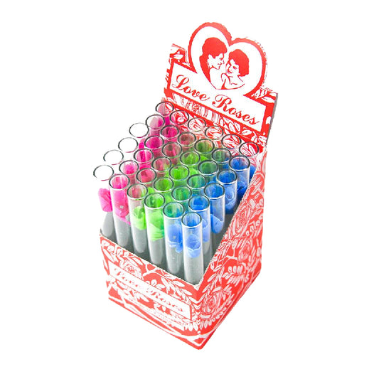 LOVE ROSE GLASS TUBE 36CT