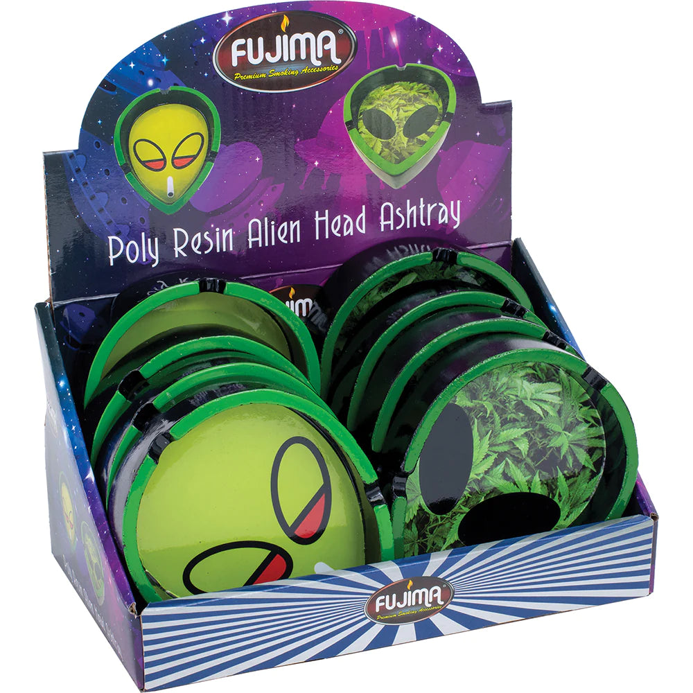 Fujima Alien Head Ashtray Display - 8ct