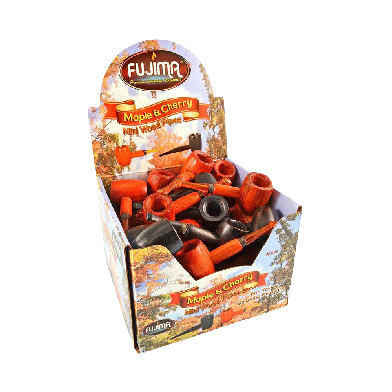 Fujima Maple & Cherry Mini Wood Pipes - 36ct