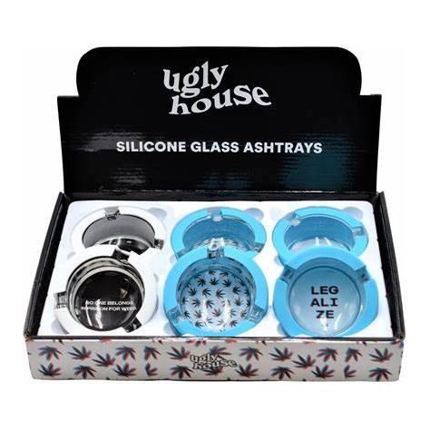 Ugly House Silicone & Glass Ashtray Display - 6ct