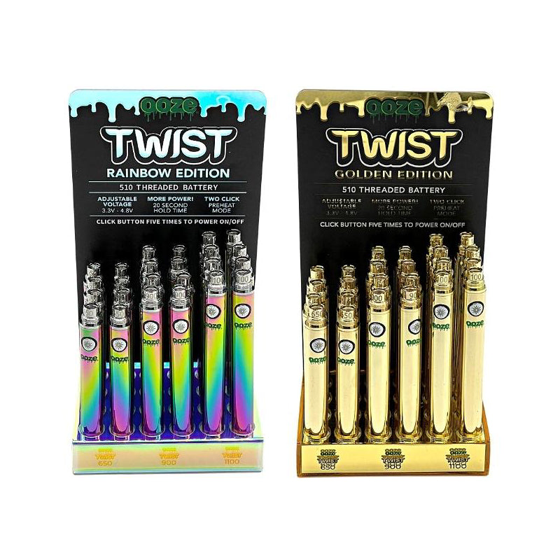 Ooze Twist Battery Display - Gold - 24ct