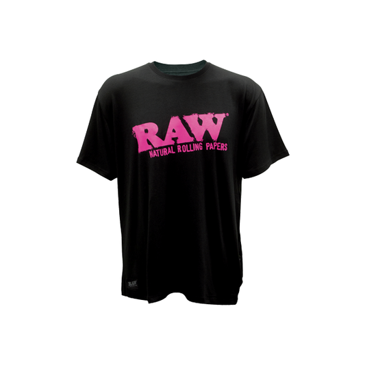 RAW T-Shirt W/ Pink Logo - Black