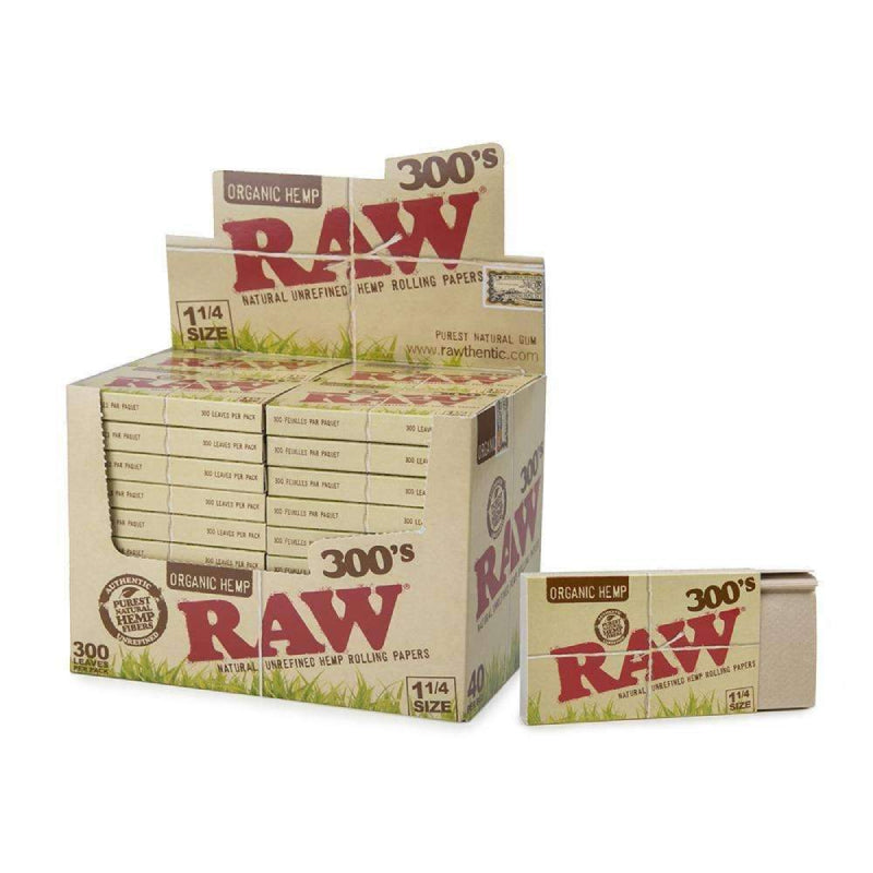 Raw - Papers - Organic Hemp 300's - 1 1/4 - 40ct