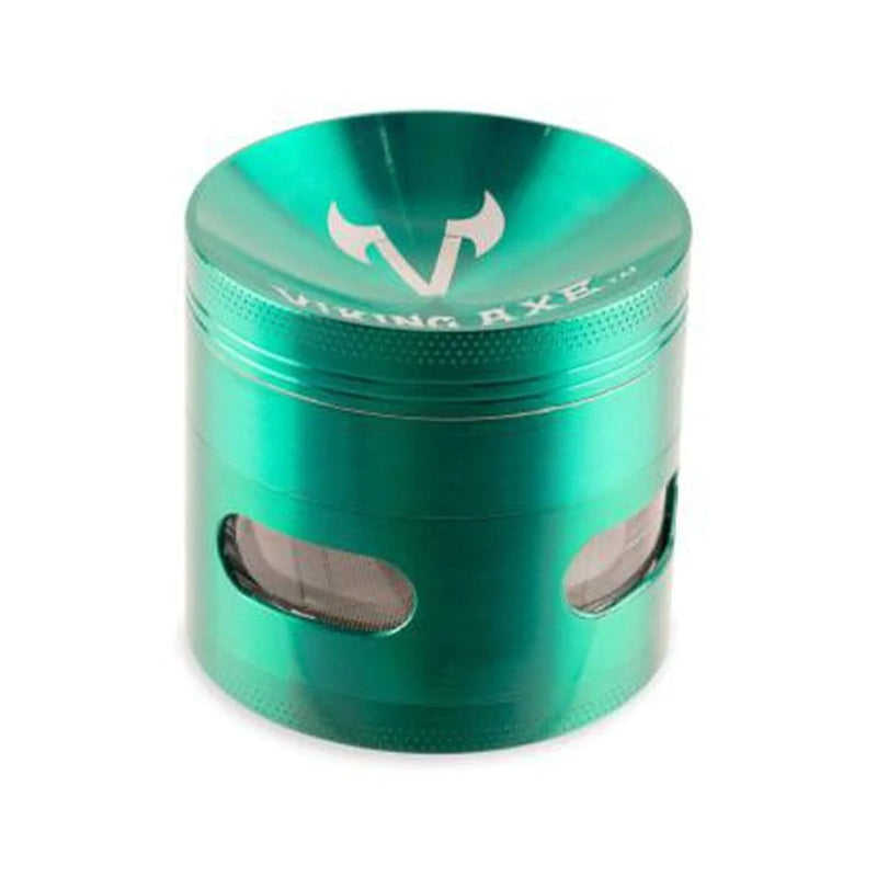 Viking Axe Grinder - Sunken Shape w/ Window - 55mm - Green