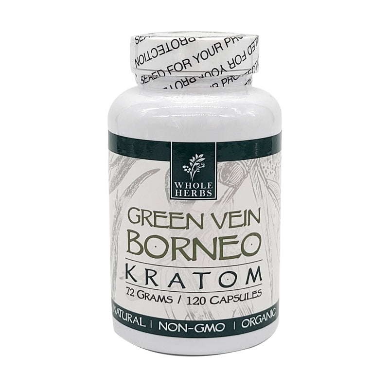 WHOLE HERBS GREEN VEIN BORNEO KRATOM
CAPS 120CT
