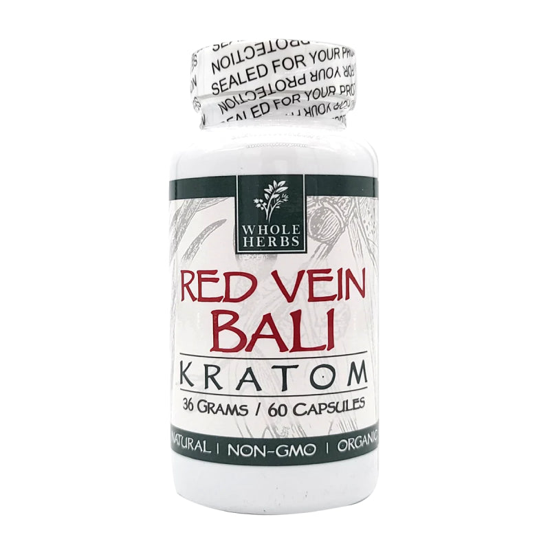 WHOLE HERBS RED VEIN BALI KRATOM CAPS
60CT