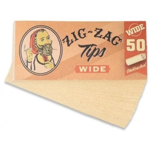 Zig Zag Tips Wide Unbleached 50PK