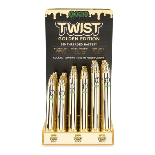 Ooze Twist Battery Display - Gold - 24ct