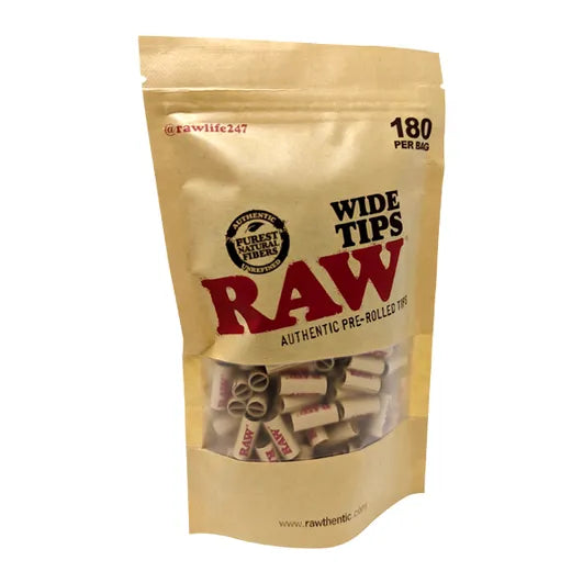 Raw Prerolled Tips Wide 180 - Bag