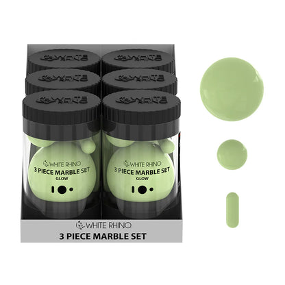 White Rhino - Terp Slurper - 6ct - 3-Piece Marble Set - Assorted Colors
