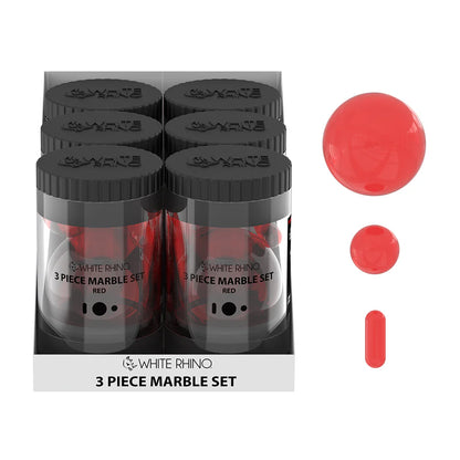 White Rhino - Terp Slurper - 6ct - 3-Piece Marble Set - Assorted Colors