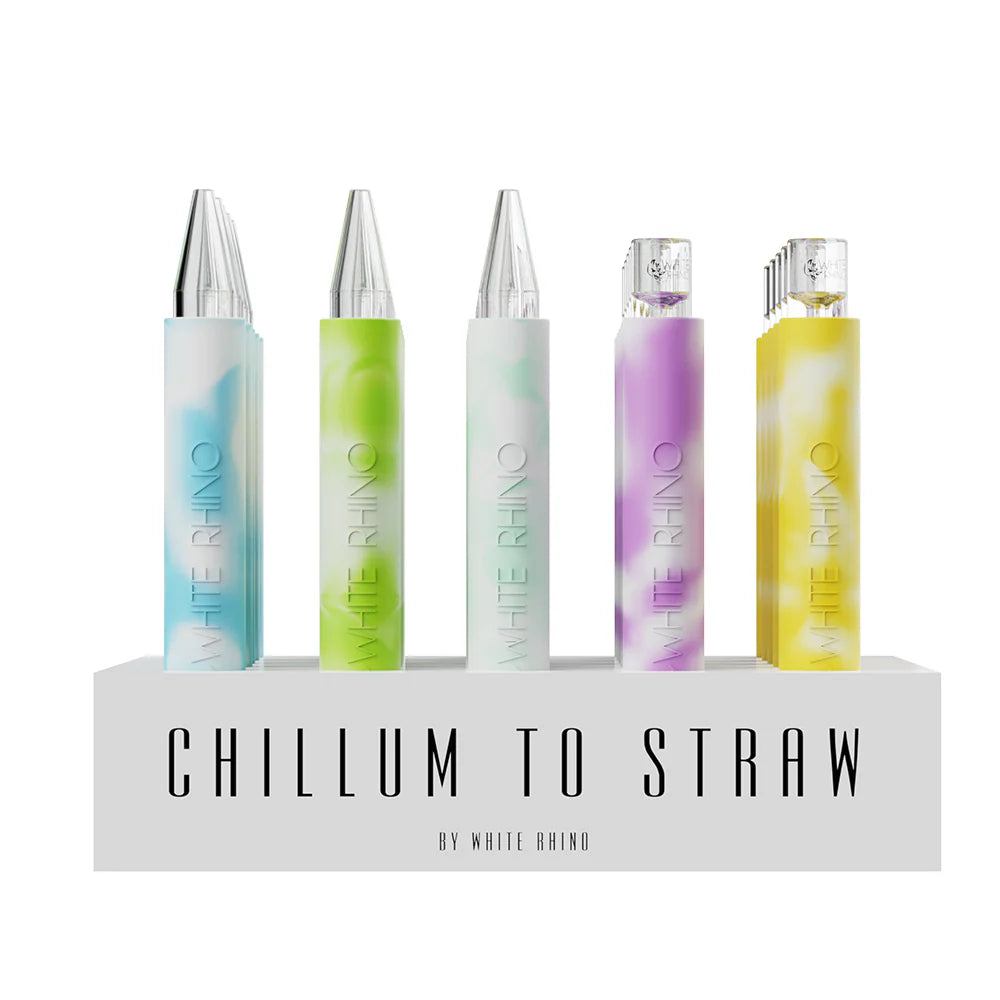 White Rhino - Chillum to Straw - 25ct - Glow in the Dark - Assorted