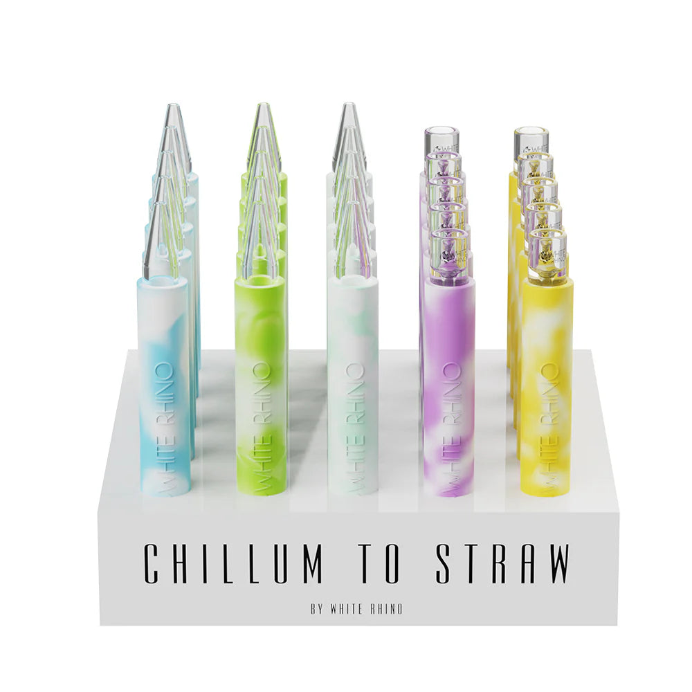 White Rhino - Chillum to Straw - 25ct - Glow in the Dark - Assorted