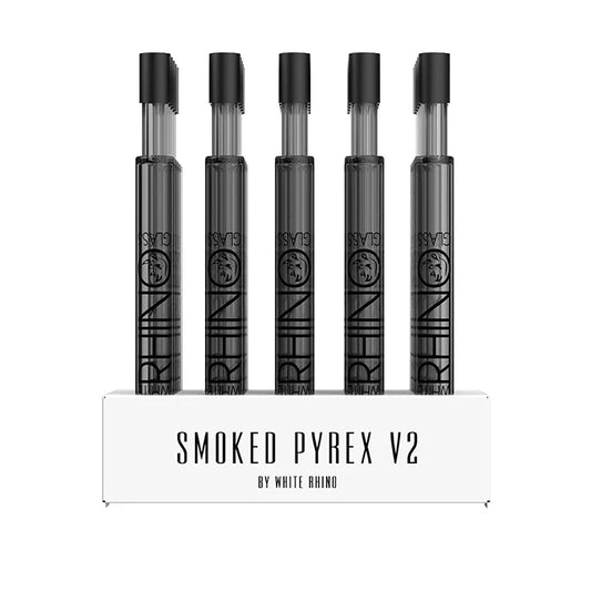 White Rhino - Straw - 25ct - Pyrex V2 w/ Silicone Cap Smoked