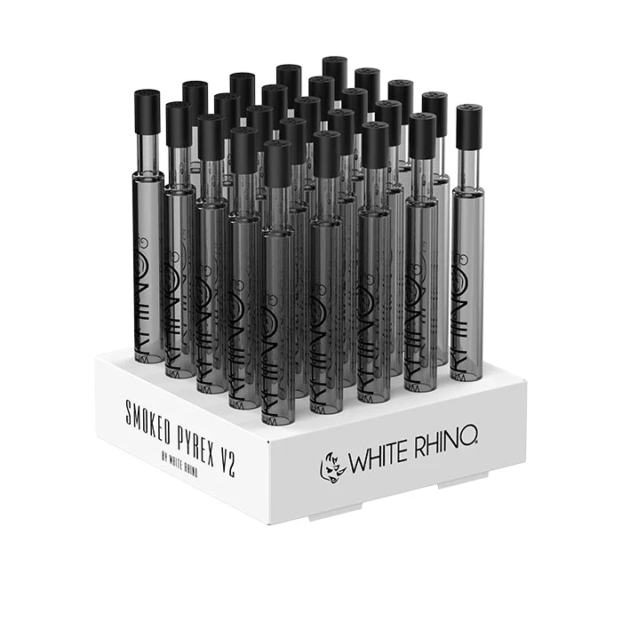 White Rhino - Straw - 25ct - Pyrex V2 w/ Silicone Cap Smoked