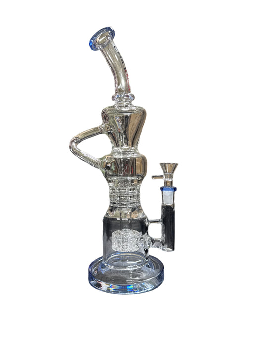 Chill Glass Recycler Water Pipe - Jade Green 13"