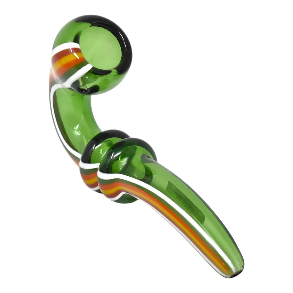 Hand Pipe - 4" Rasta Art Slime Color Sherlock - 10ct [ 4SG-105-10 ] +