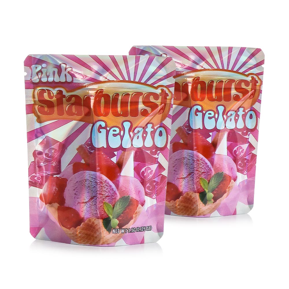 Mylar Bag - 100ct - 3.5g Designer Pink Burst Gelato