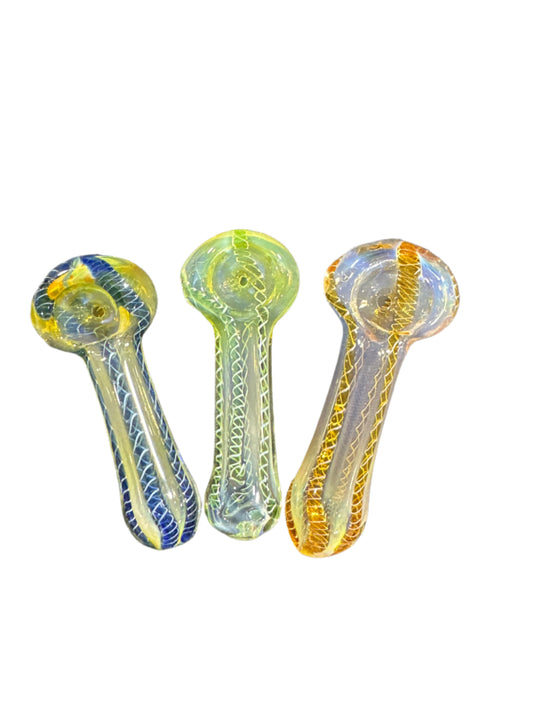 Twisted Ribbon Glass Hand Pipes 8Pack