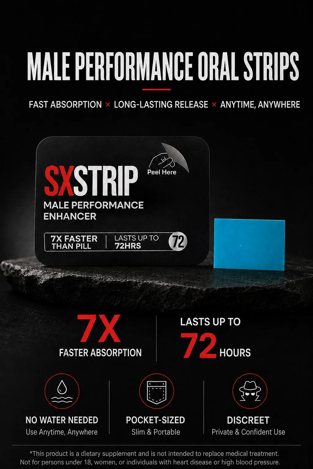 SXSTRIP - Male Enhancement Edible Strips - 20ct