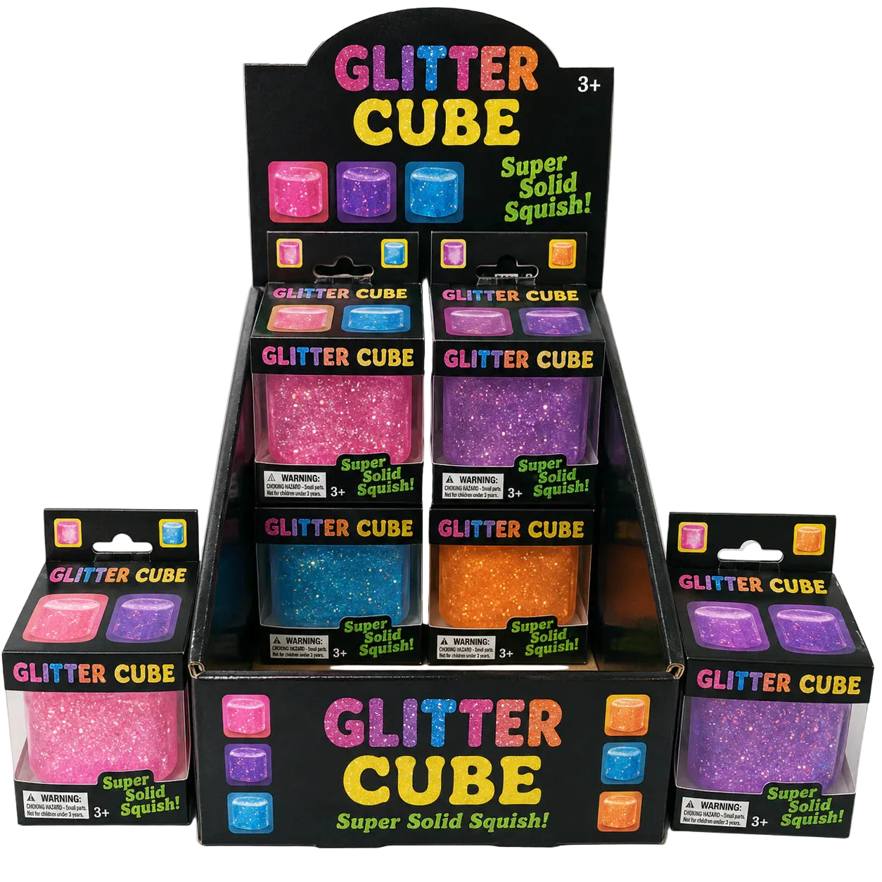Squish Toy - 12ct - Cube Glitter