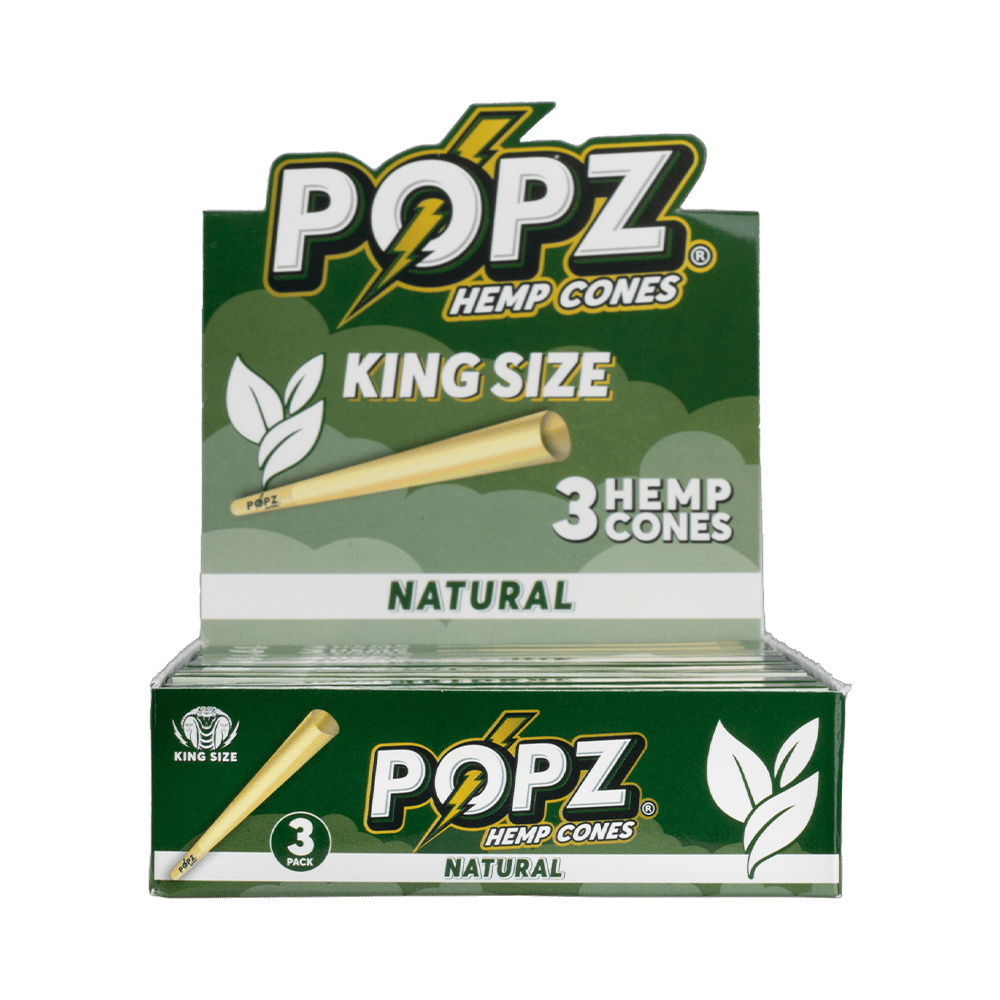 Popz Hemp Cones - King Size - 3pk - 12ct