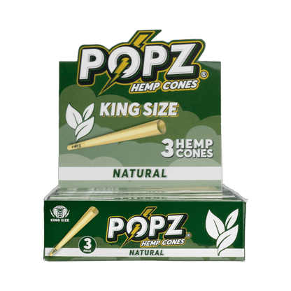 Popz Hemp Cones - King Size - 3pk - 12ct