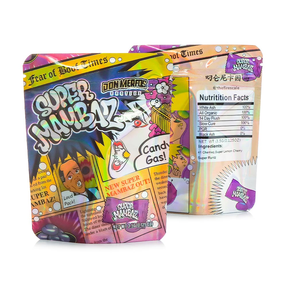 Mylar Bags - 3.5g - Designer Super Mambaz - 100ct [ CC030-164 ]