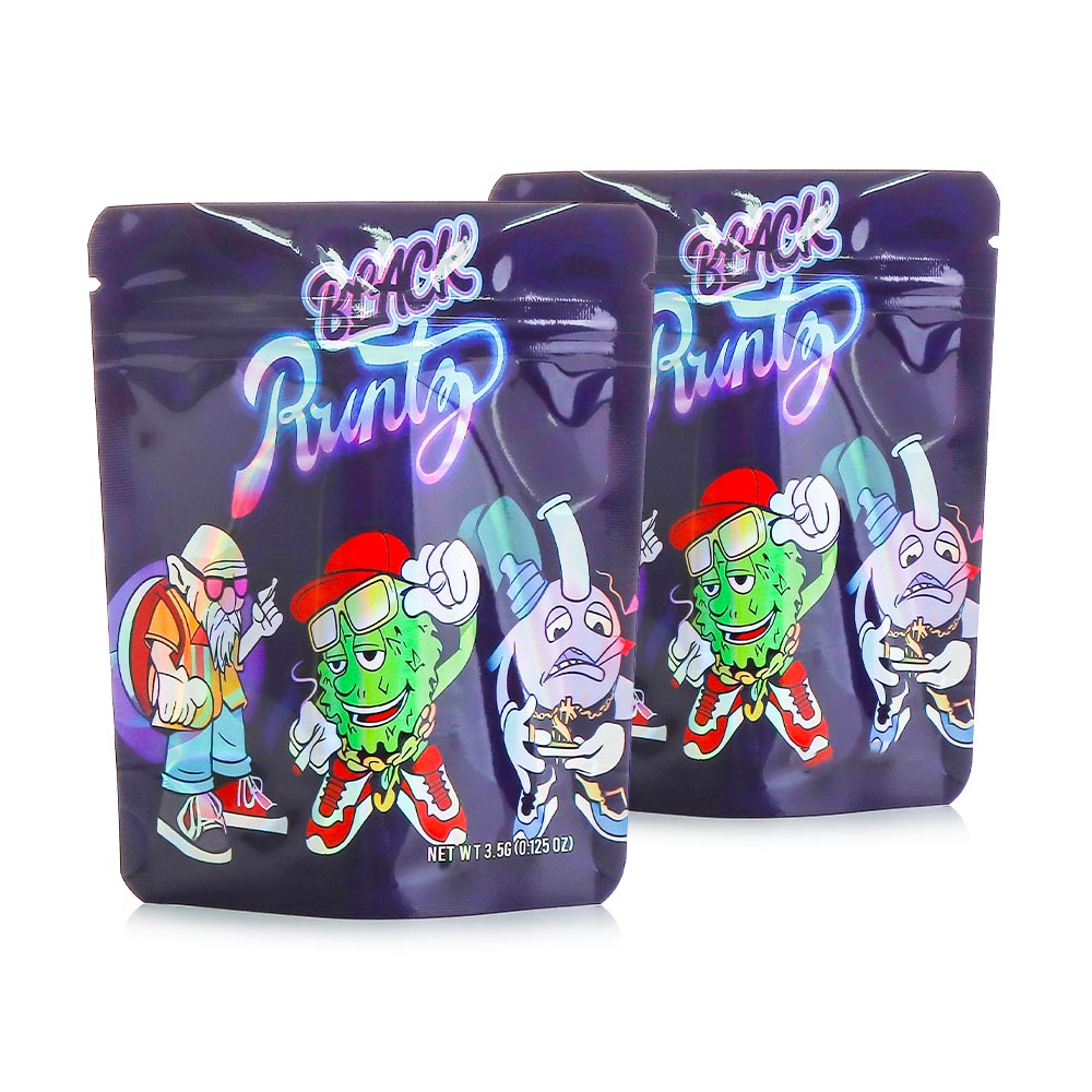 Mylar Bags - 3.5g - Designer Black Runtz - 100ct [ CC030-167 ]