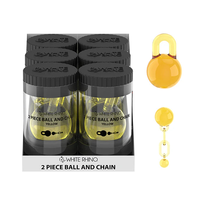 White Rhino - Terp Slurper - 6ct - 2-Piece Ball & Chain - Assorted Colors