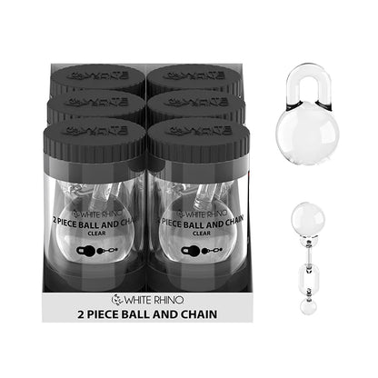 White Rhino - Terp Slurper - 6ct - 2-Piece Ball & Chain - Assorted Colors