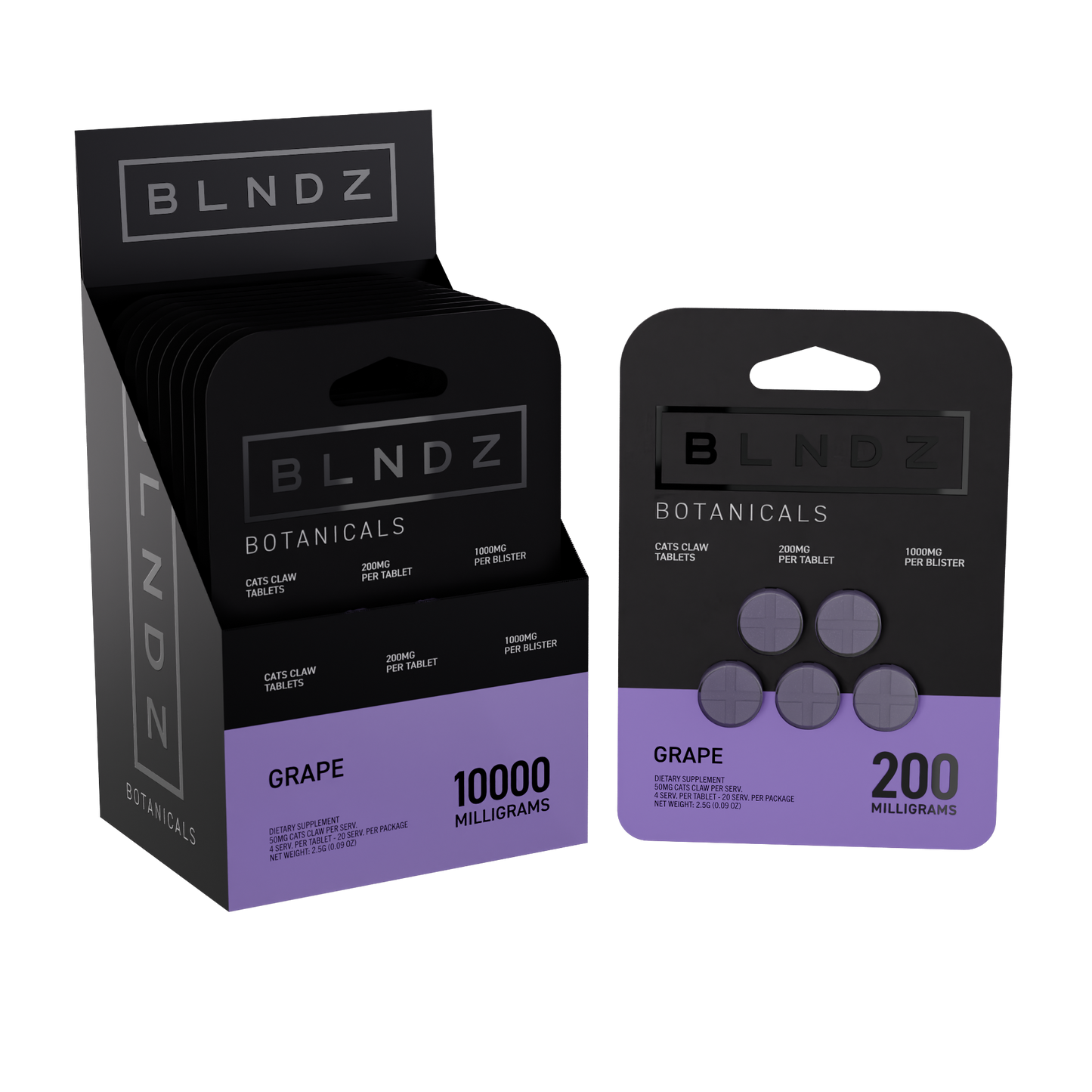 BLNDZ - 200mg Botanical Cat's Claw Extract Tabs - 5pk - 10ct