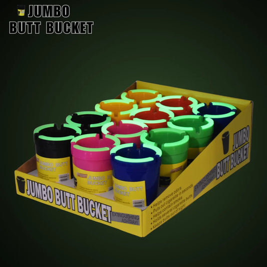 Ashtrays - Jumbo Glow Top Butt Bucket - 12ct