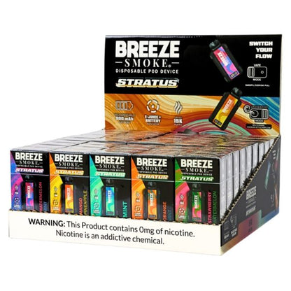 Breeze Stratus 15k 0% Nicotine 50ct Display Box - 5 Flavors
