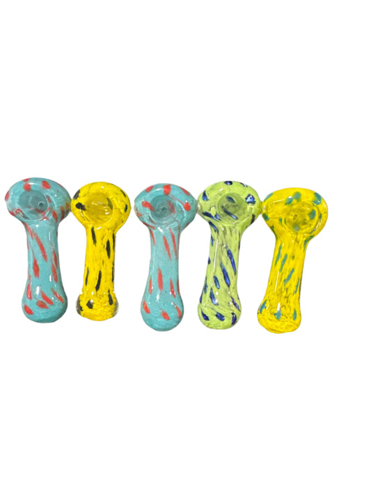 Colorful Swirl Glass Hand Pipes 5ct