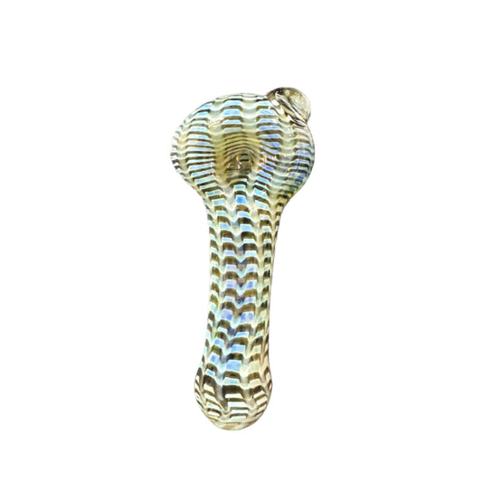 Clear Spiral Glass Hand Pipe with Blue Stripes 5ct