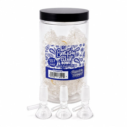 Everyday - Clear Bowl w/ Rod Handle - 12ct Jar - Assorted Sizes