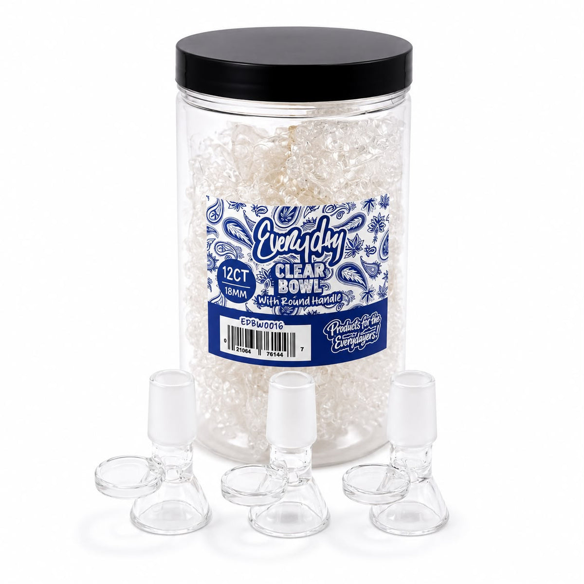 Everyday - Clear Bowl w/ Round Handle - 12ct - Assorted Sizes