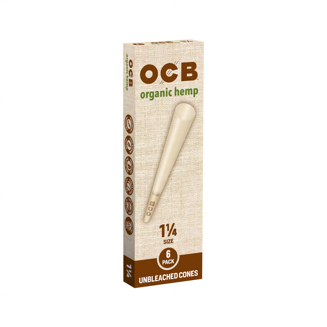 OCB - Cones - Organic Hemp - 1 1/4 - 6pk - 32ct