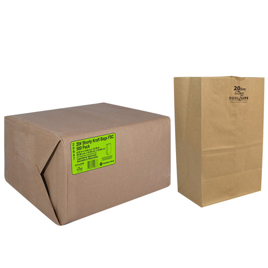 Kraft Bag #20 Short - 500ct