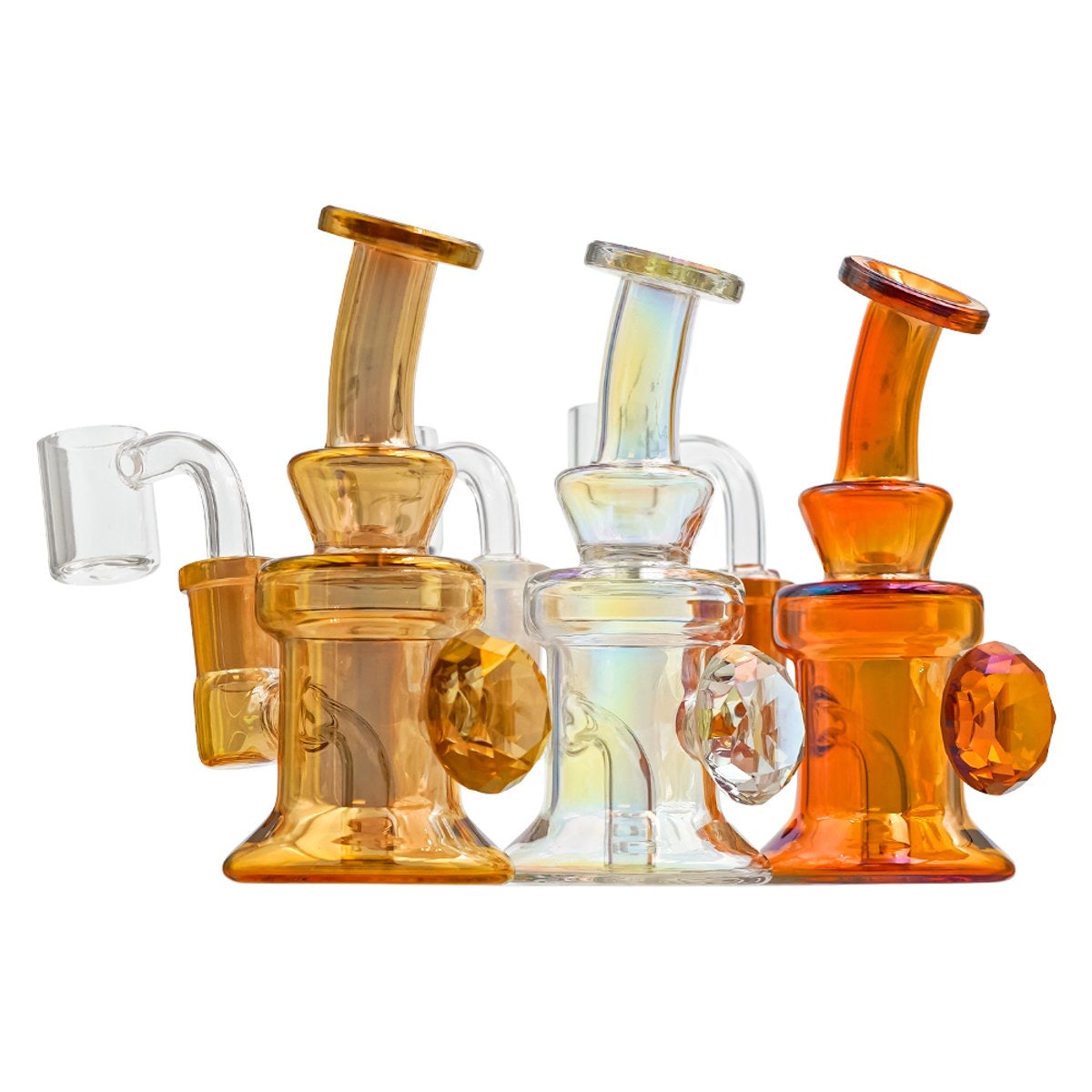 WP - 7" Electroplated Banger Hanger w/ Marble 14mm - Assorted Colors