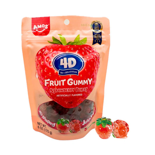 Amos - 4D Fruit Gummy Juice Filled Candy - 6oz - 12ct