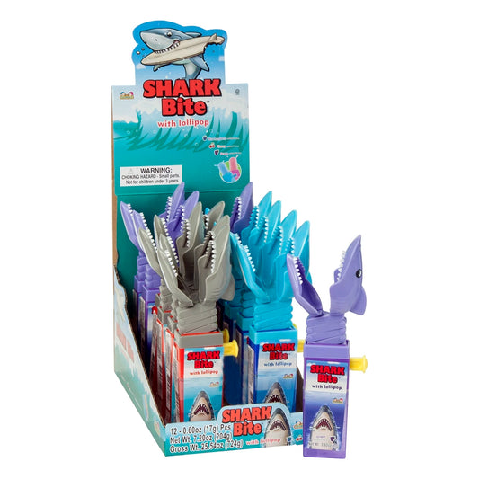 Shark Bite Lollipop Candy - 12ct