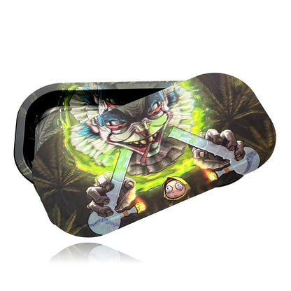 Small (8"x4") Metal Rolling Trays 3D Design w/ Magnetic Lid