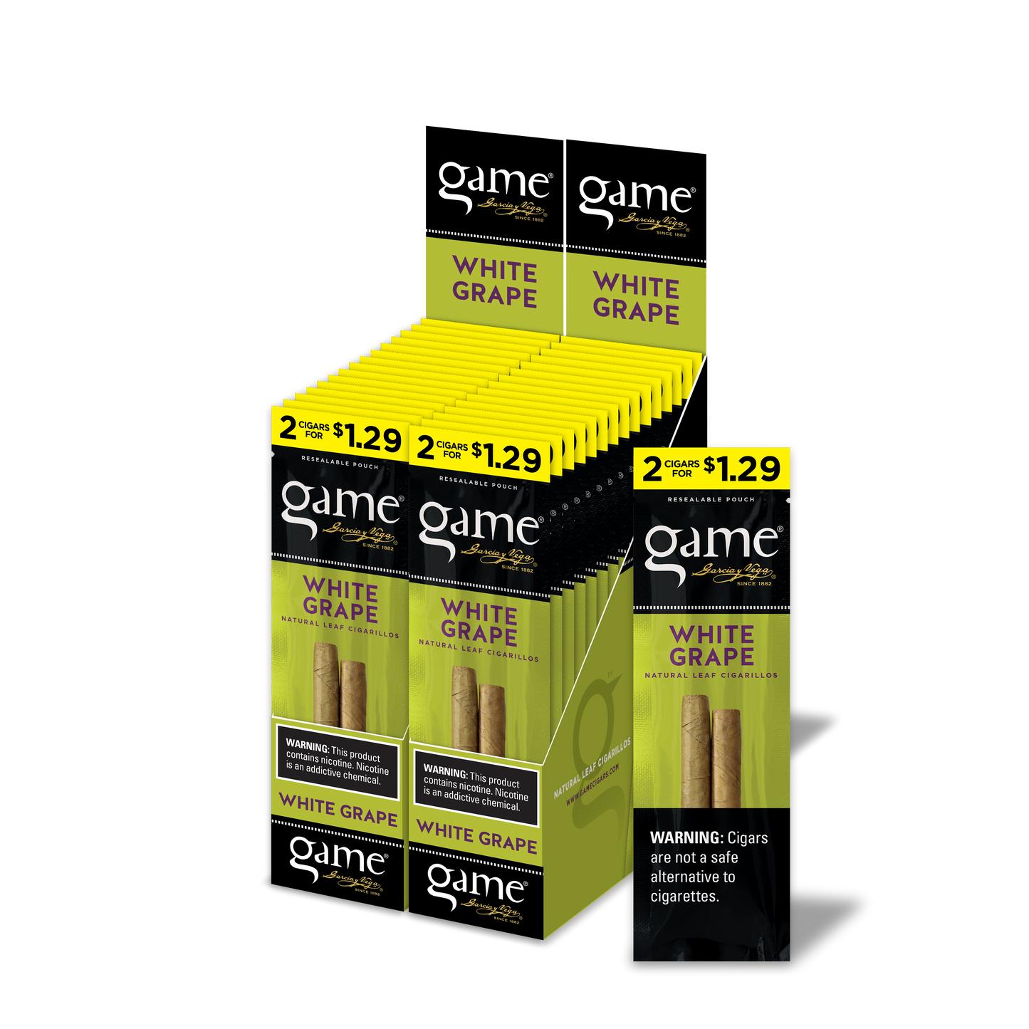 Game - Cigarillos - Black Cherry (2/$1.29) - 2pk - 30ct [ 2224G ]