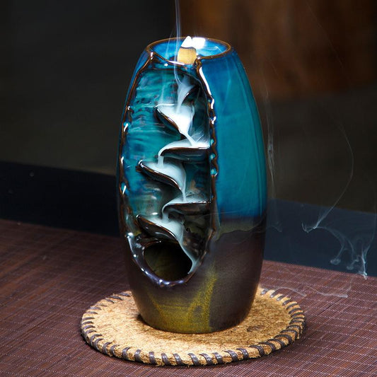 Fujima - 7" Double Sided Waterfall Backflow Cone & Stick Incense Burner