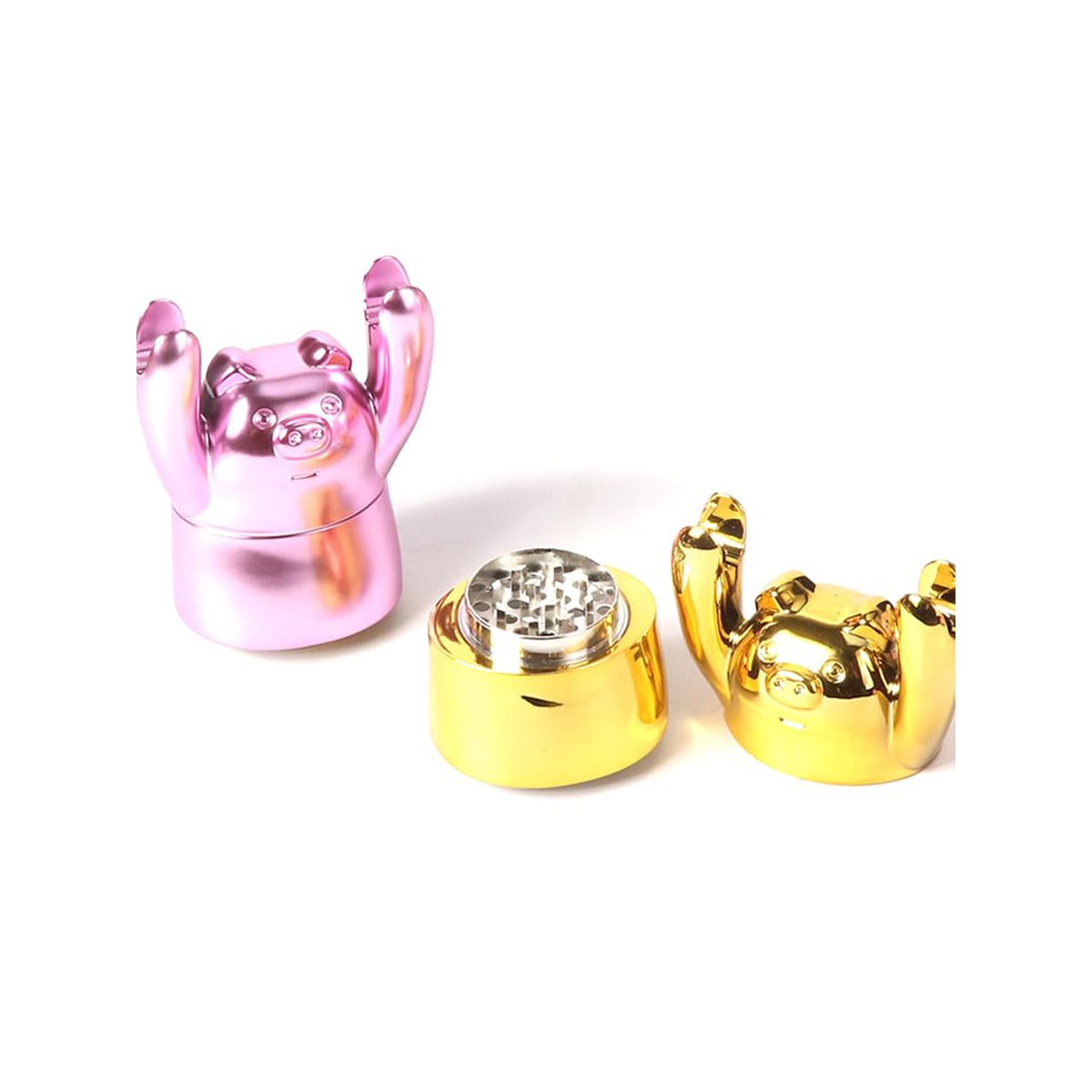 Grinders - 4pc Piggy Shaped Design Zinc Alloy - 6ct [ #31 ]
