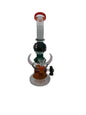 On Point Glass Assorted Devil Face Dual Horn Showerhead Perc Water Pipe 10"