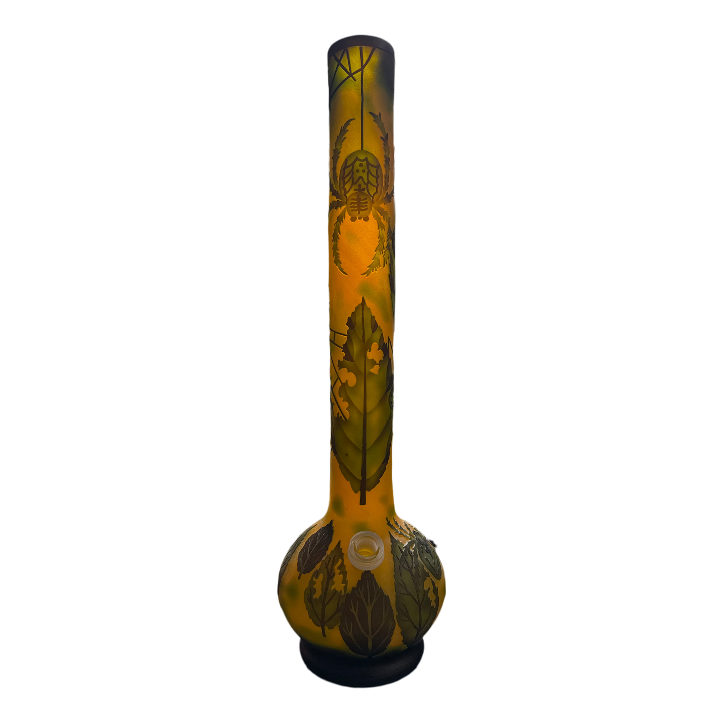 WP - 18.5" Soft Glass Sandblasted - Creeping Webs & Leaves [ G105 ] +